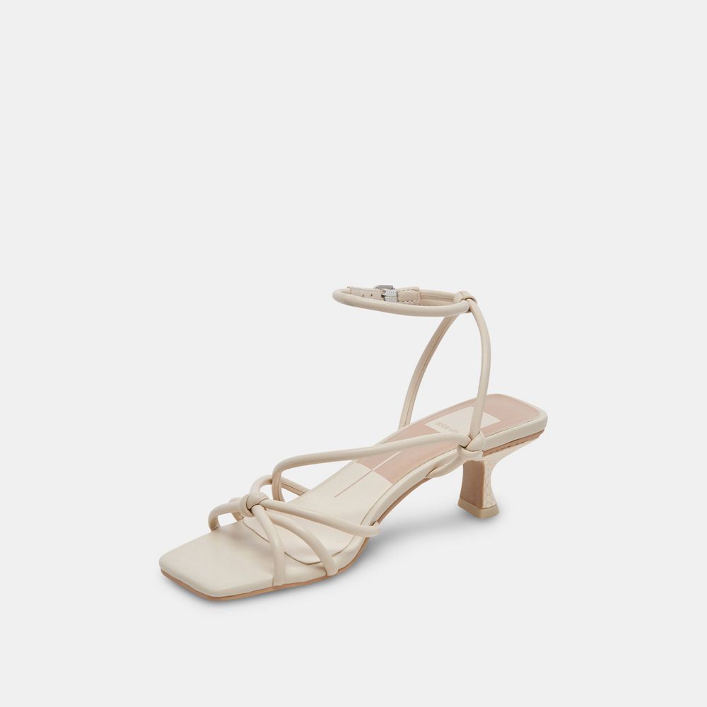 Dolce Vita Bev Leather Women Heels Cream | US-308517MFB