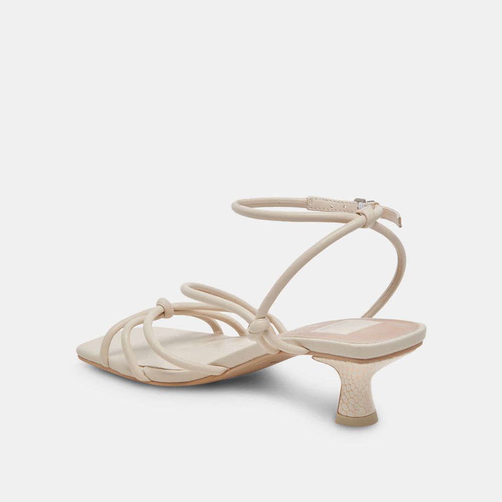 Dolce Vita Bev Leather Women Heels Cream | US-308517MFB