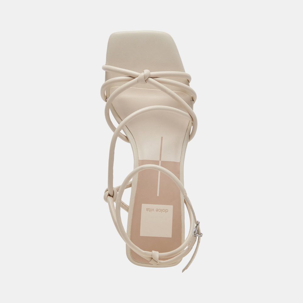 Dolce Vita Bev Leather Women Heels Cream | US-308517MFB