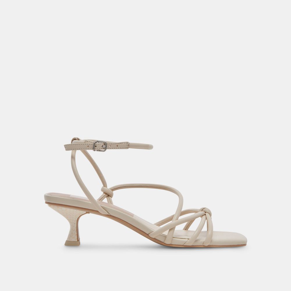 Dolce Vita Bev Leather Women Heels Cream | US-308517MFB