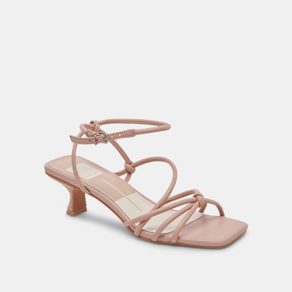 Dolce Vita Bev Leather Women Heels Sandals Rose | US-582390YVM