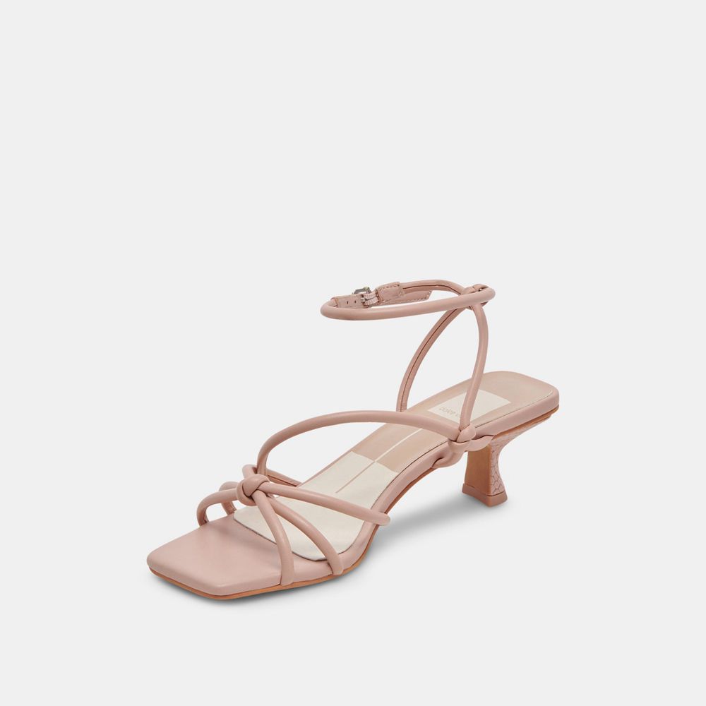 Dolce Vita Bev Leather Women Heels Sandals Rose | US-582390YVM