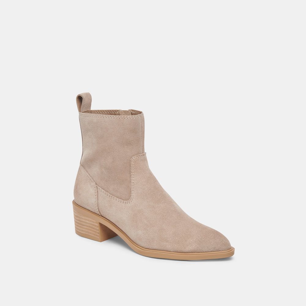 Dolce Vita Bili H2O Suede Women Booties Beige | US-573916TVU