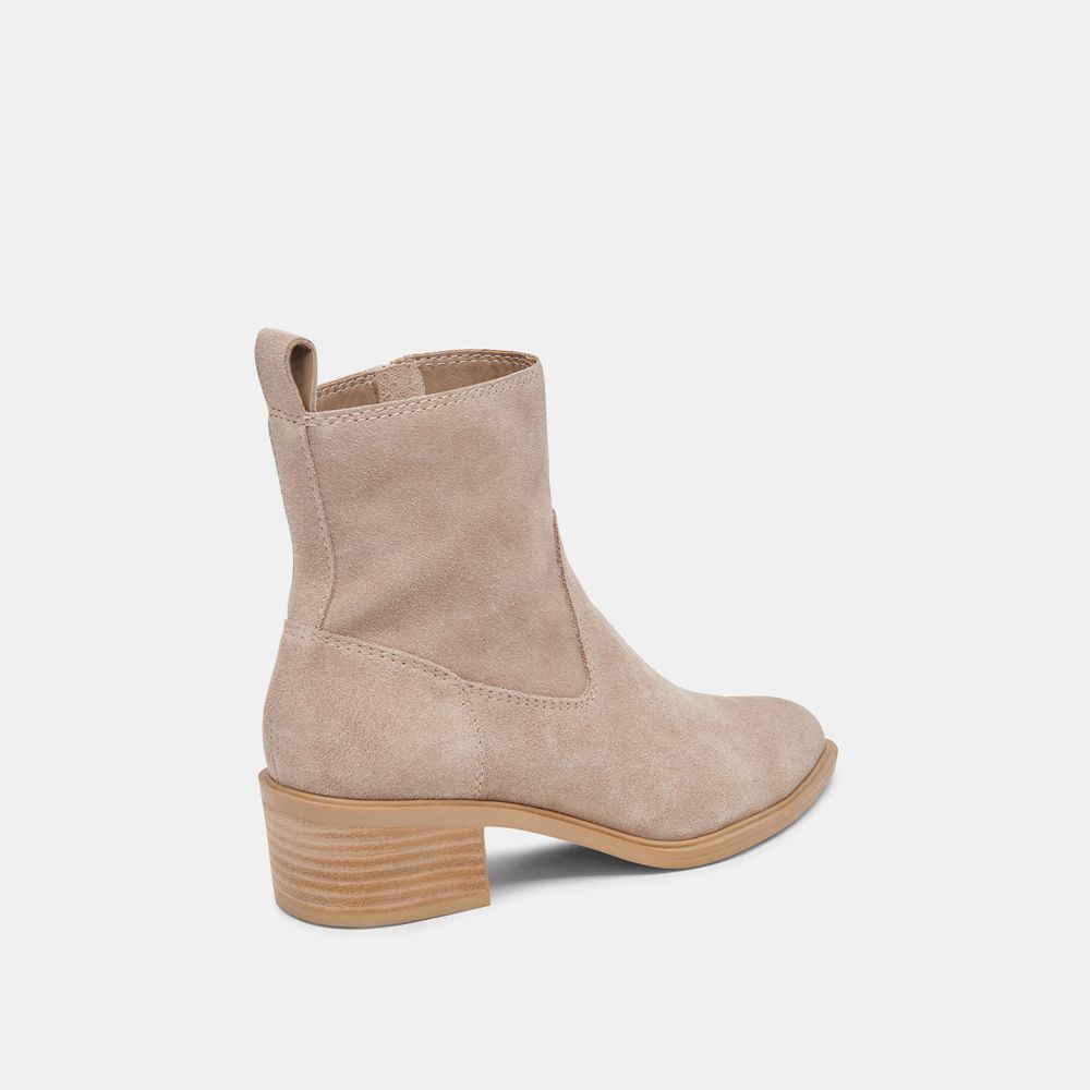 Dolce Vita Bili H2O Suede Women Booties Beige | US-573916TVU