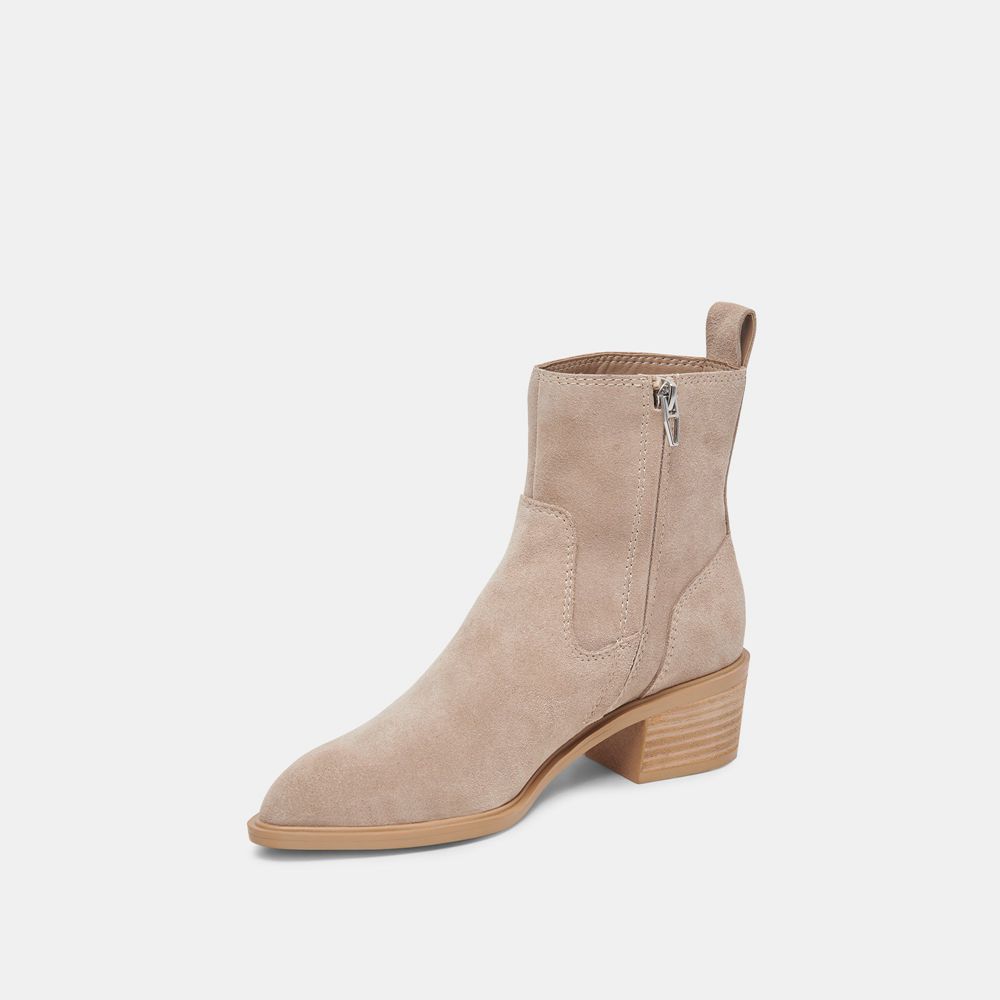 Dolce Vita Bili H2O Suede Women Booties Beige | US-573916TVU