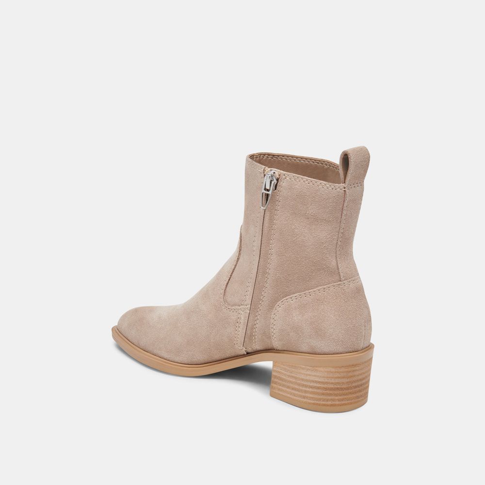 Dolce Vita Bili H2O Suede Women Booties Beige | US-573916TVU