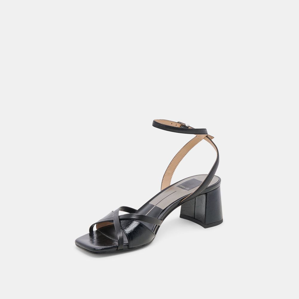 Dolce Vita Blakly Crinkle Patent Women Heels Black | US-436895ACV