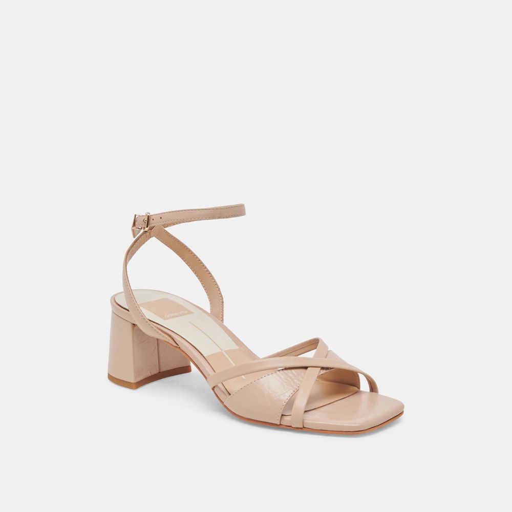 Dolce Vita Blakly Crinkle Patent Women Heels Beige | US-409512QOW