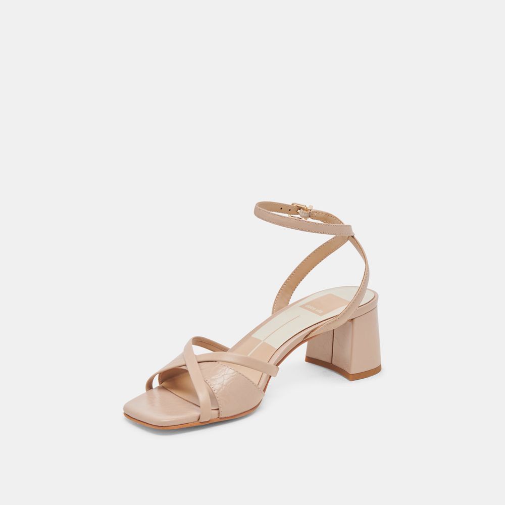 Dolce Vita Blakly Crinkle Patent Women Heels Beige | US-409512QOW