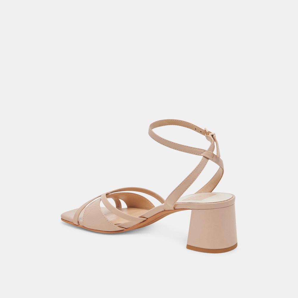 Dolce Vita Blakly Crinkle Patent Women Heels Beige | US-409512QOW