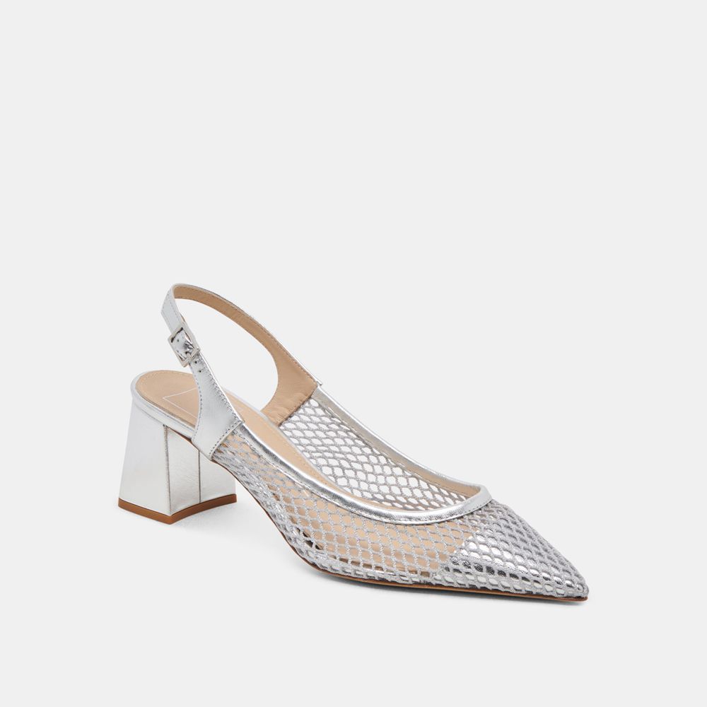 Dolce Vita Blondi Mesh Women Heels Silver | US-578602DNH