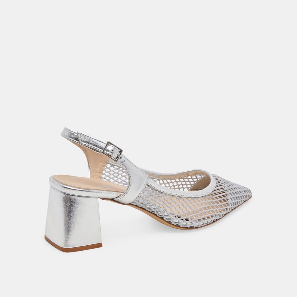 Dolce Vita Blondi Mesh Women Heels Silver | US-578602DNH