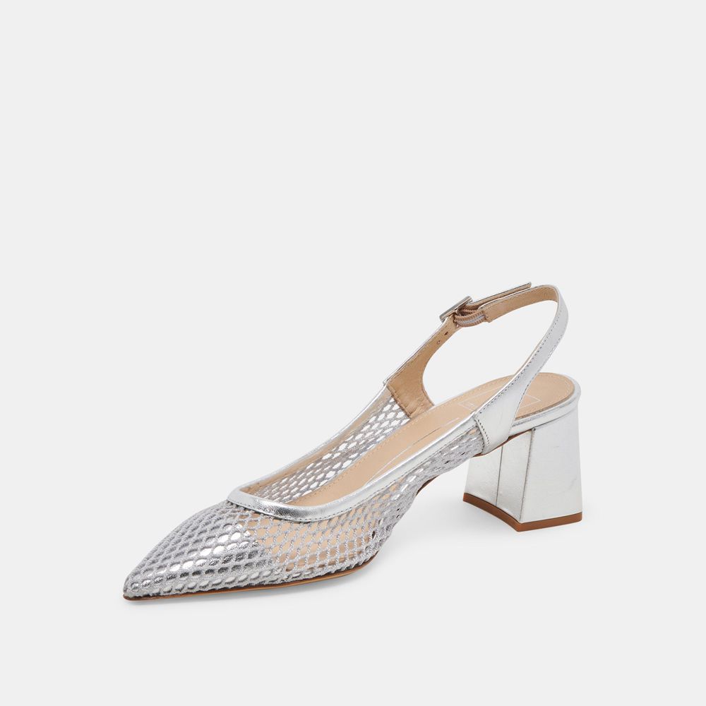 Dolce Vita Blondi Mesh Women Heels Silver | US-578602DNH