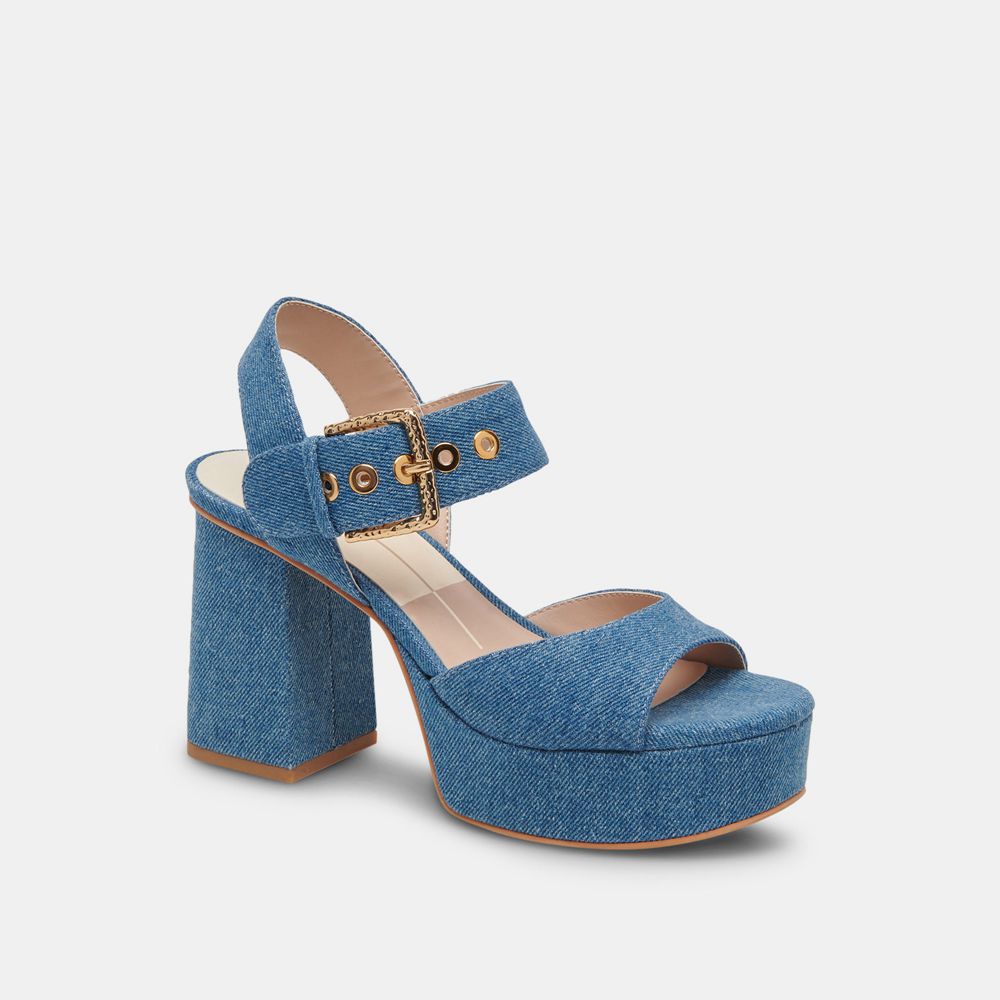 Dolce Vita Bobby Denim Women Heels Blue | US-891450JLW