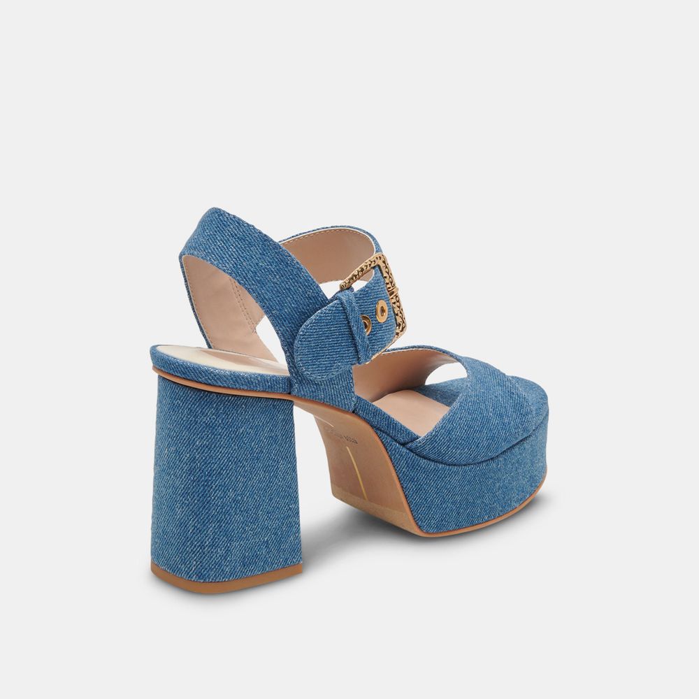 Dolce Vita Bobby Denim Women Heels Blue | US-891450JLW