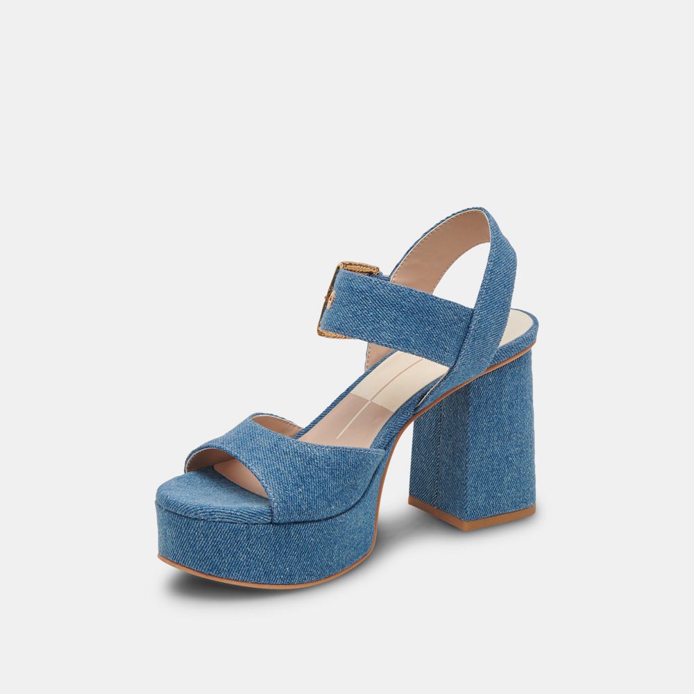 Dolce Vita Bobby Denim Women Heels Blue | US-891450JLW