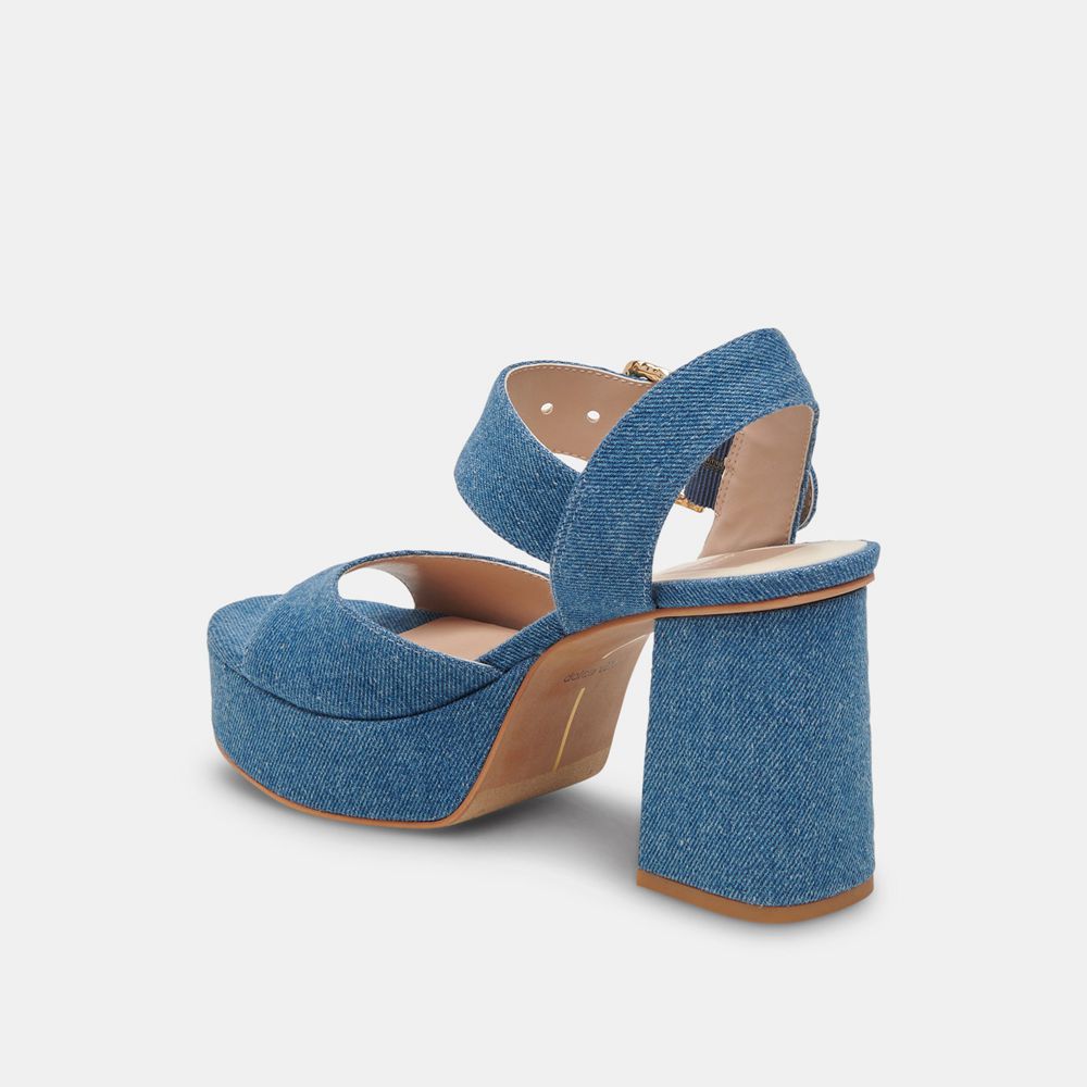 Dolce Vita Bobby Denim Women Heels Blue | US-891450JLW