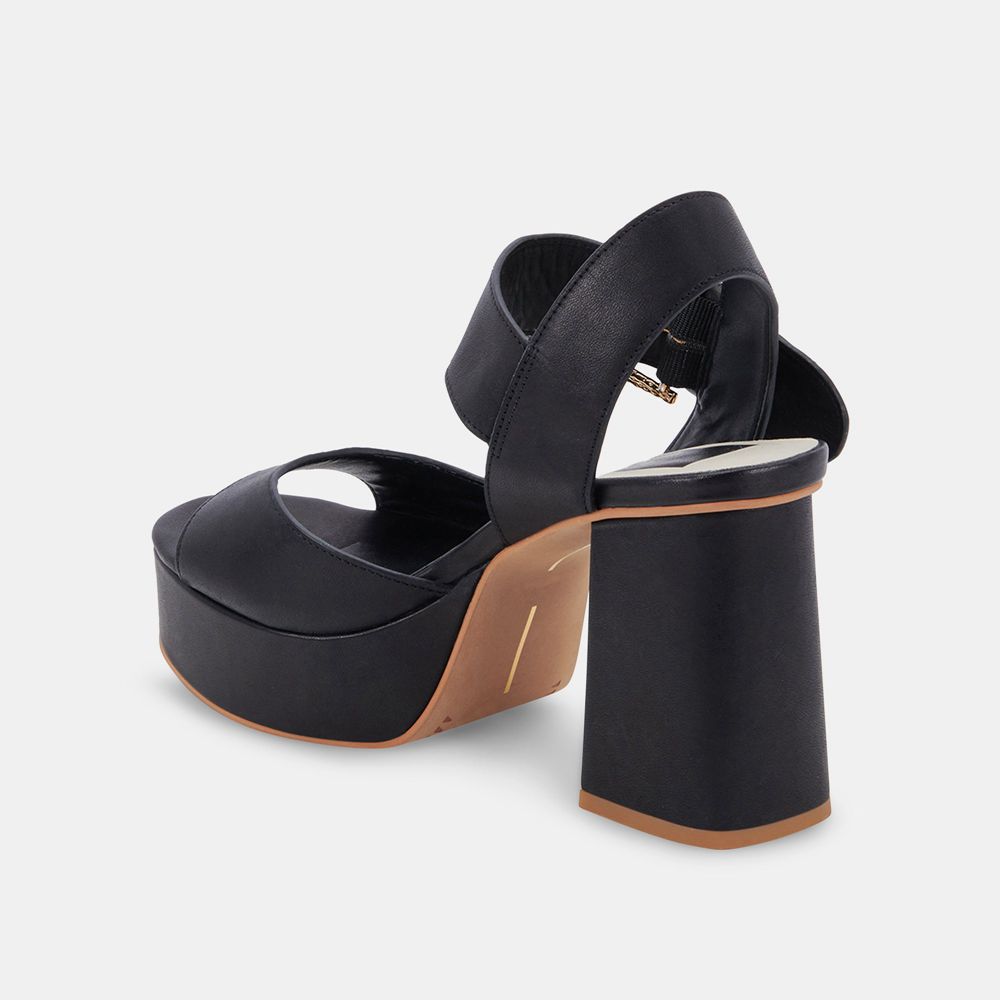 Dolce Vita Bobby Leather Women Heels Black | US-267803EMC