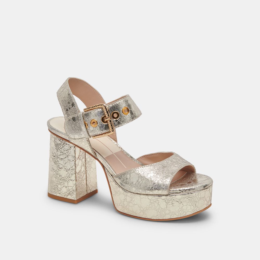 Dolce Vita Bobby Leather Women Heels Platinum | US-487315VJH