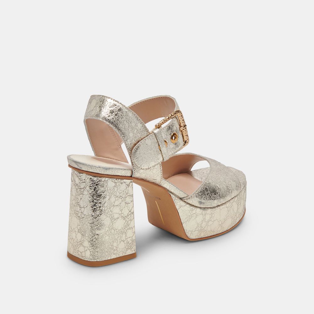 Dolce Vita Bobby Leather Women Heels Platinum | US-487315VJH