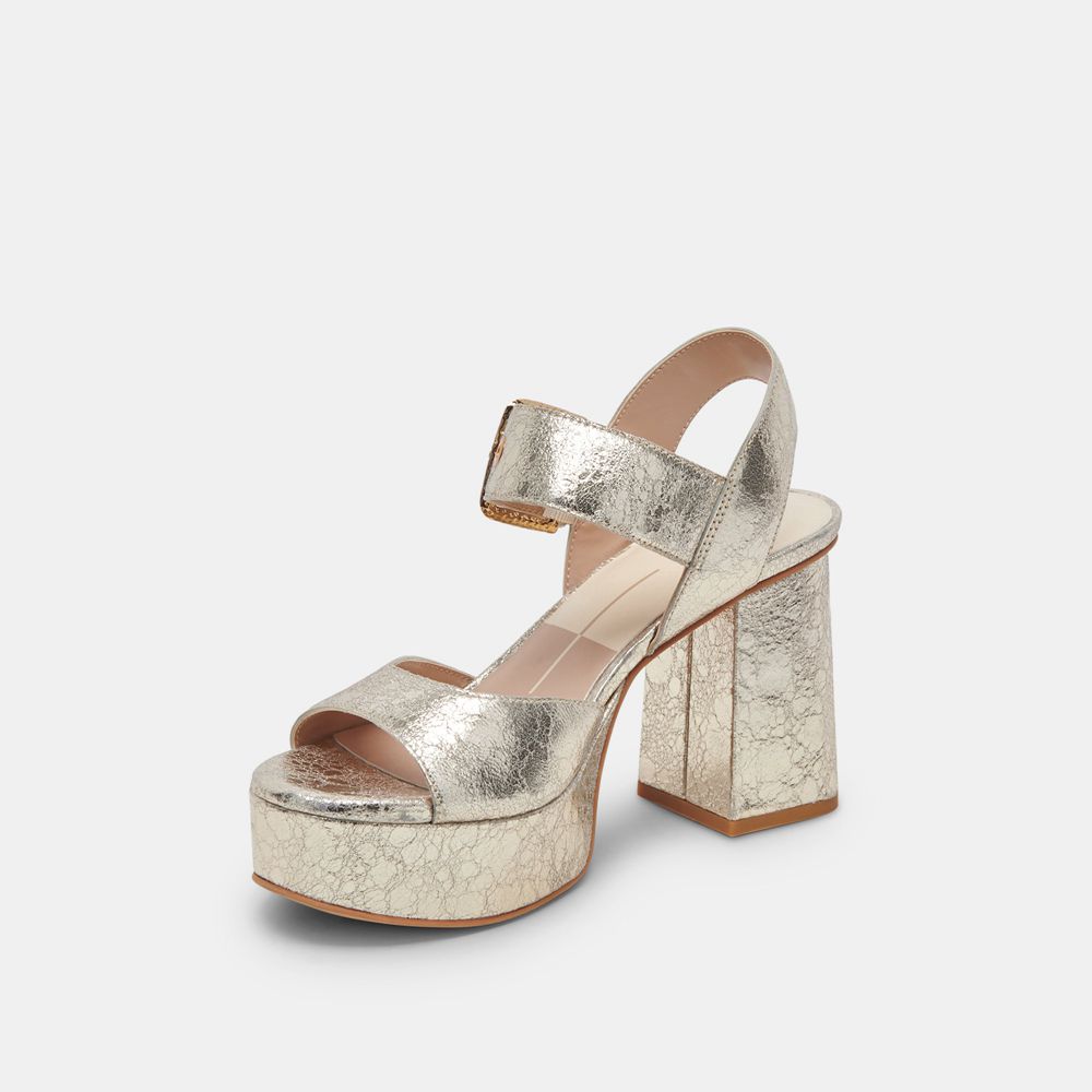 Dolce Vita Bobby Leather Women Heels Platinum | US-487315VJH