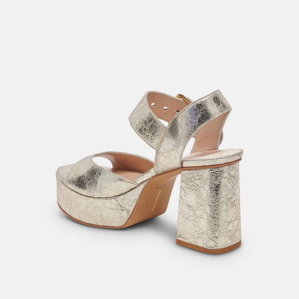 Dolce Vita Bobby Leather Women Heels Platinum | US-487315VJH