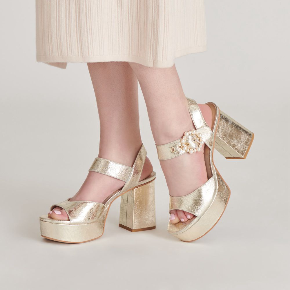 Dolce Vita Bobby Pearl Women Heels Gold | US-961374YXZ