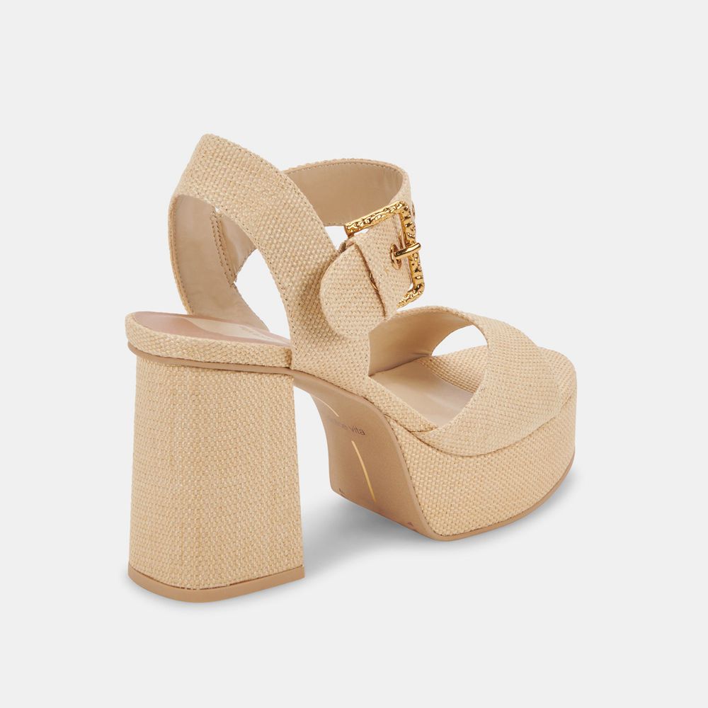 Dolce Vita Bobby Raffia Women Heels Brown | US-094638UPW