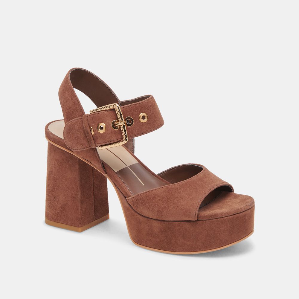 Dolce Vita Bobby Suede Women Heels Brown | US-547629PXC