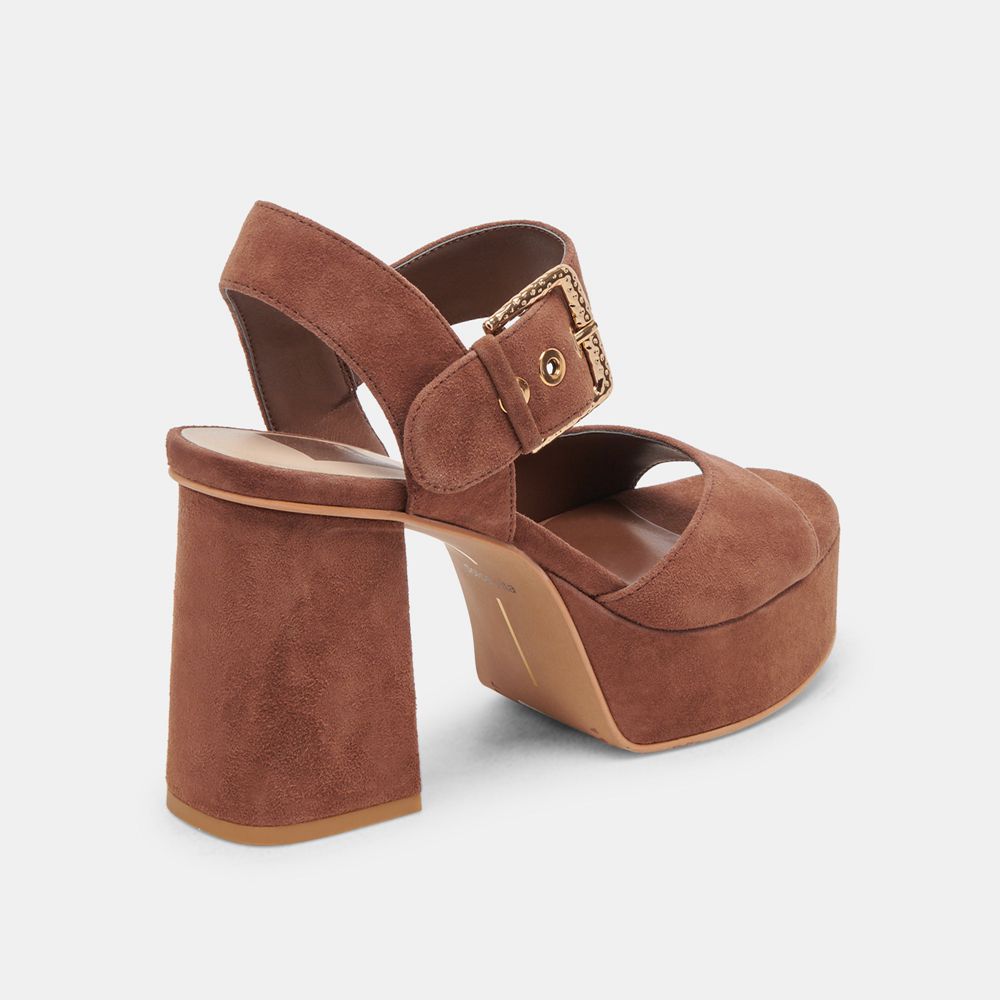 Dolce Vita Bobby Suede Women Heels Brown | US-547629PXC