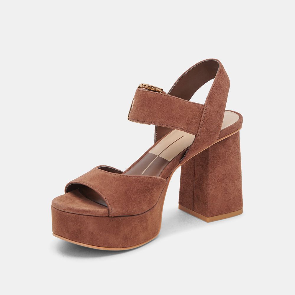 Dolce Vita Bobby Suede Women Heels Brown | US-547629PXC