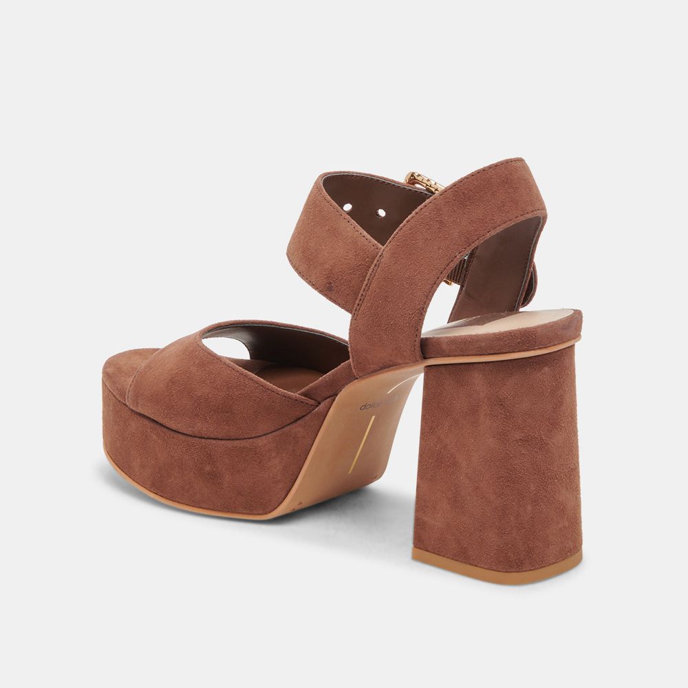 Dolce Vita Bobby Suede Women Heels Brown | US-547629PXC