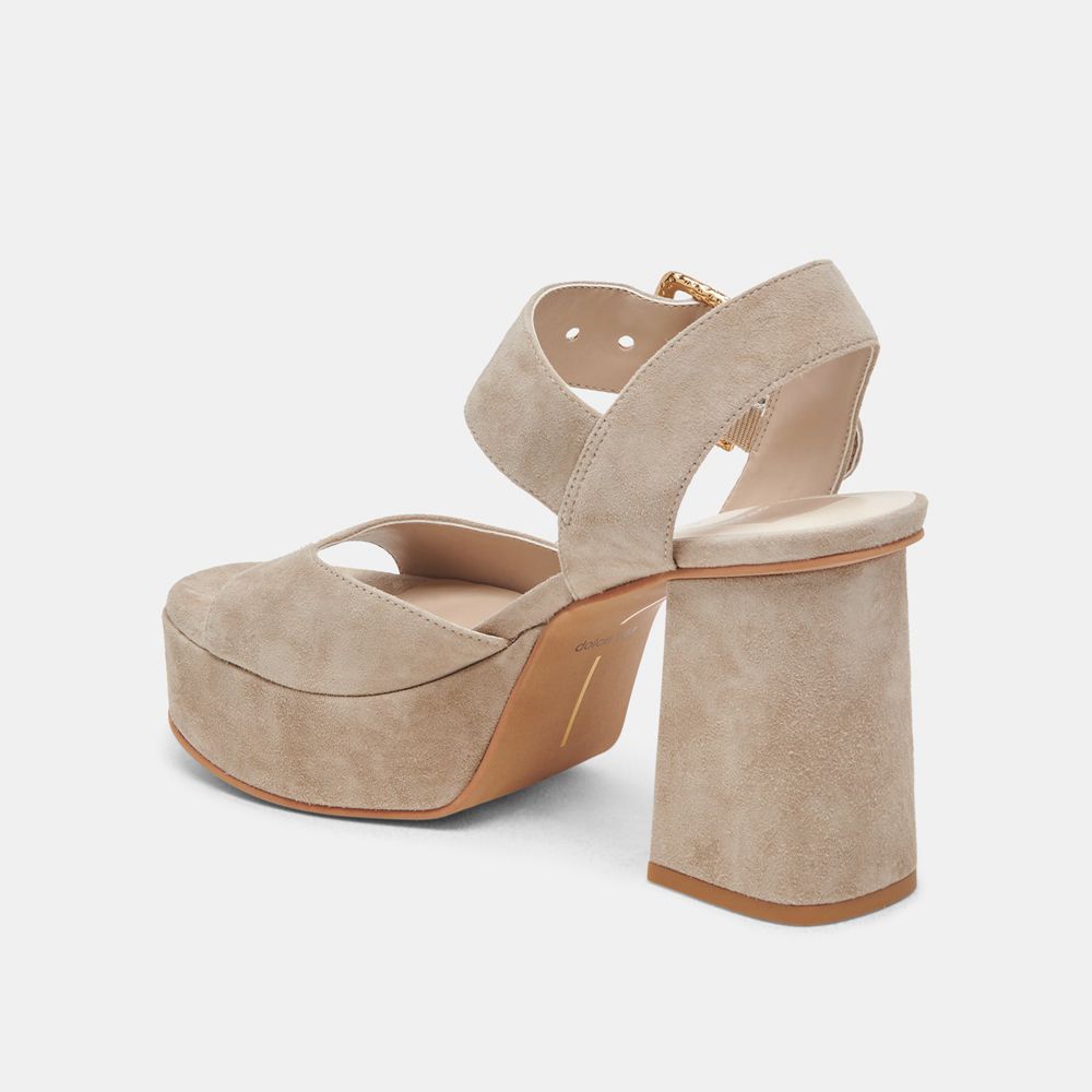 Dolce Vita Bobby Suede Women Heels Khaki | US-210598ZJO