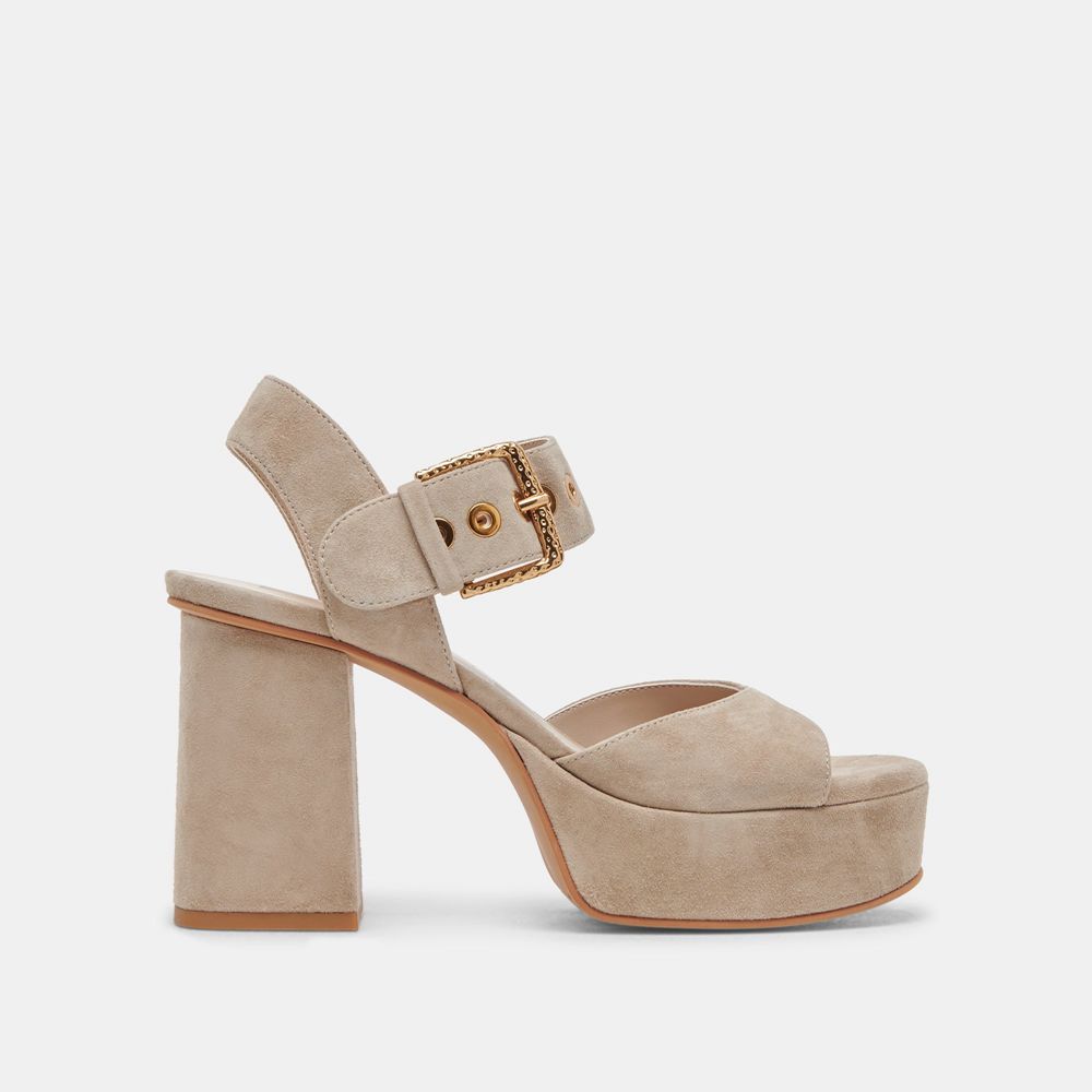 Dolce Vita Bobby Suede Women Heels Khaki | US-210598ZJO