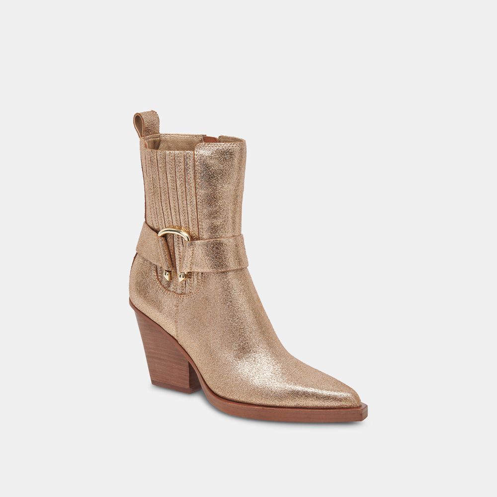 Dolce Vita Bounty Leather Women Boots Rose Gold | US-638259SZQ