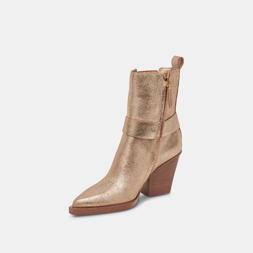 Dolce Vita Bounty Leather Women Boots Rose Gold | US-638259SZQ