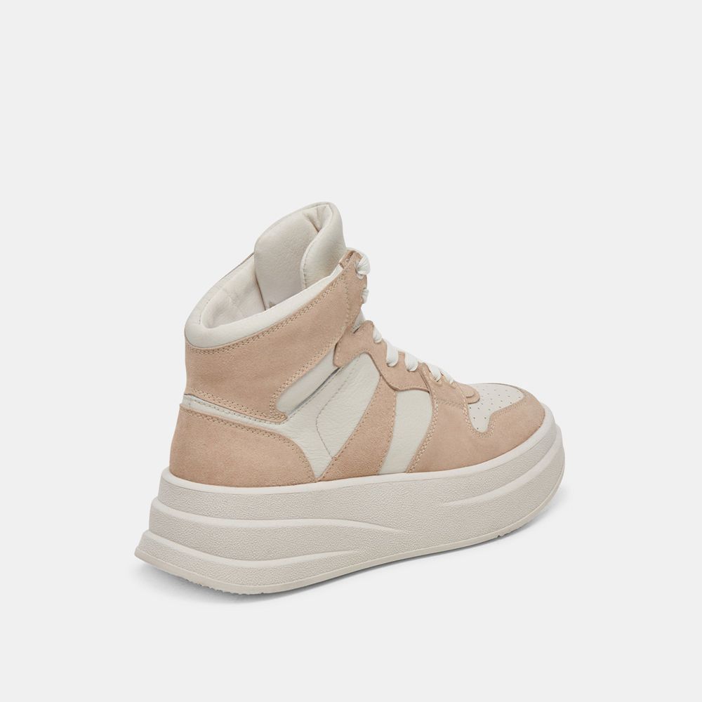 Dolce Vita Brax Leather Women Sneakers White / Beige | US-091845WRN