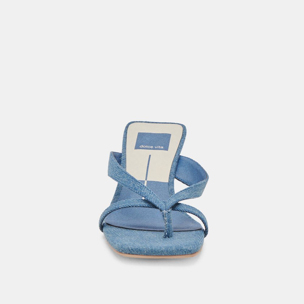 Dolce Vita Brevel Denim Women Heels Sandals Blue | US-296781NEY