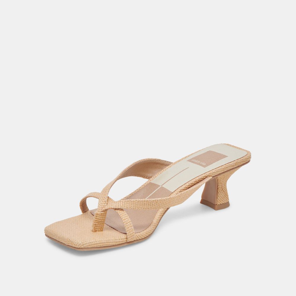 Dolce Vita Brevel Raffia Women Heels Brown | US-459108XFZ