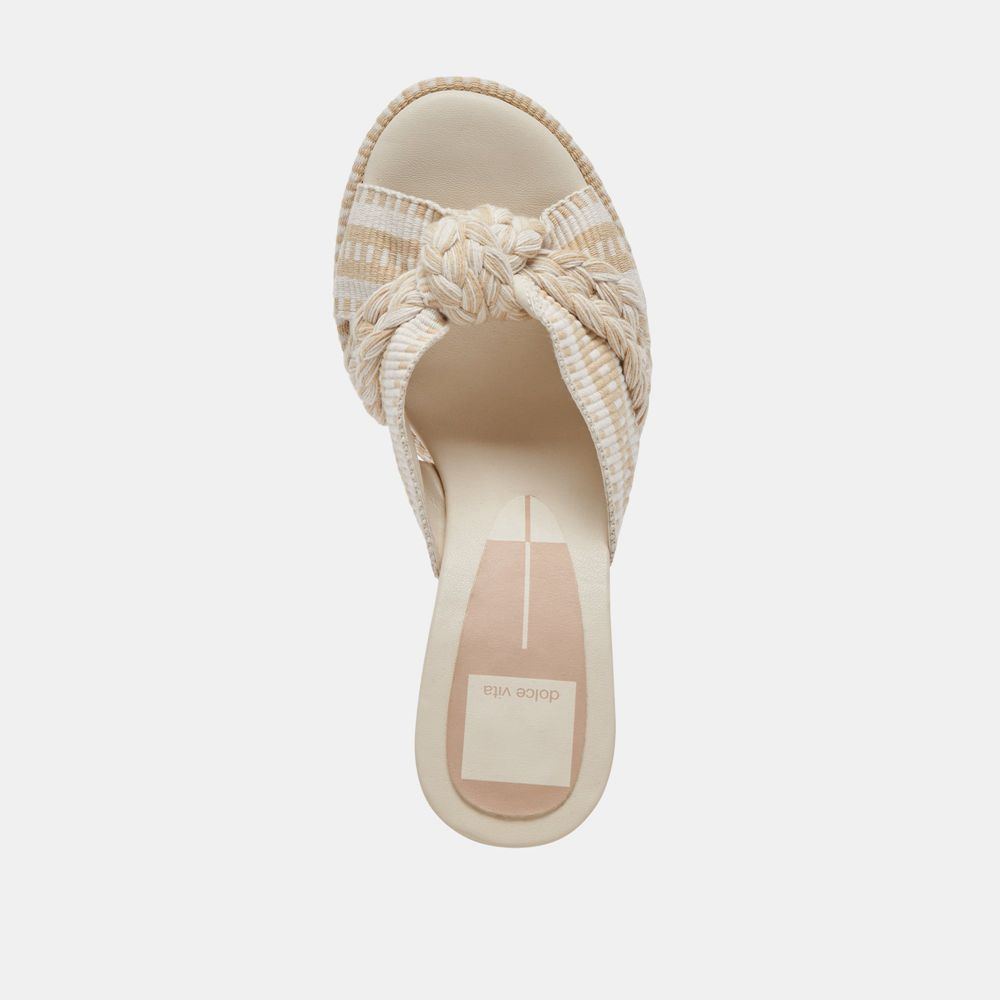 Dolce Vita Brilah Woven Women Heels Beige / White | US-148392IER