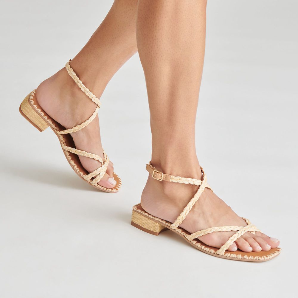 Dolce Vita Brinn Raffia Women Sandals Light Brown | US-560894NHO