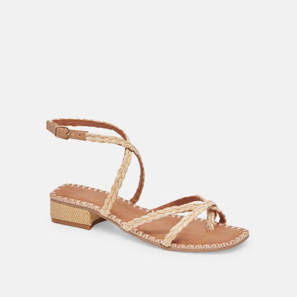 Dolce Vita Brinn Raffia Women Sandals Light Brown | US-560894NHO