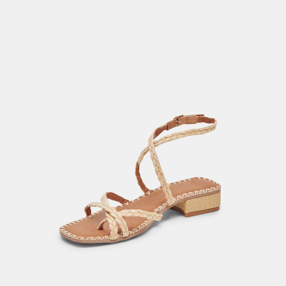 Dolce Vita Brinn Raffia Women Sandals Light Brown | US-560894NHO