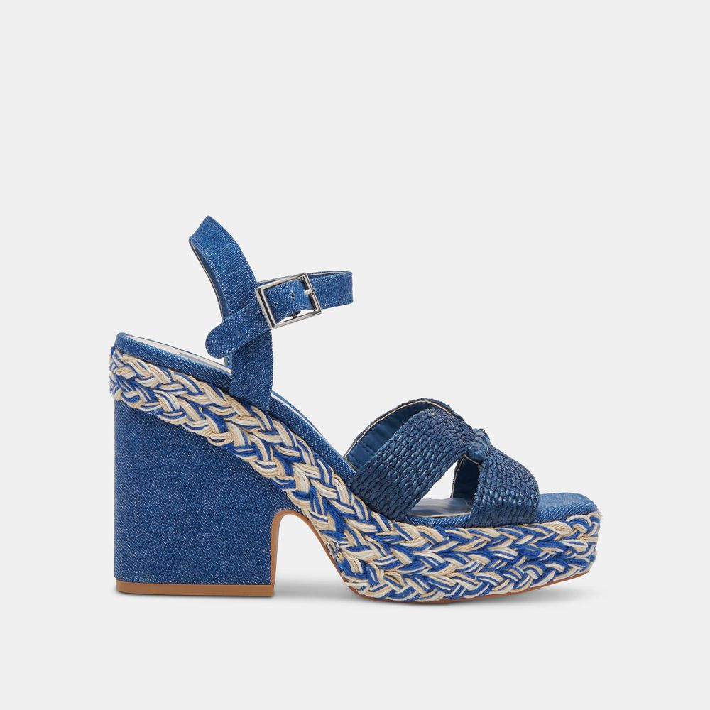 Dolce Vita Cale Denim Women Heels Blue | US-605728WRD