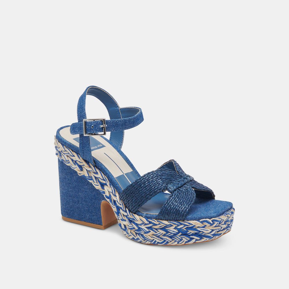 Dolce Vita Cale Denim Women Heels Blue | US-605728WRD