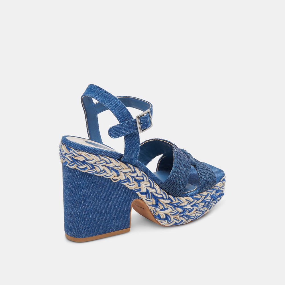 Dolce Vita Cale Denim Women Heels Blue | US-605728WRD