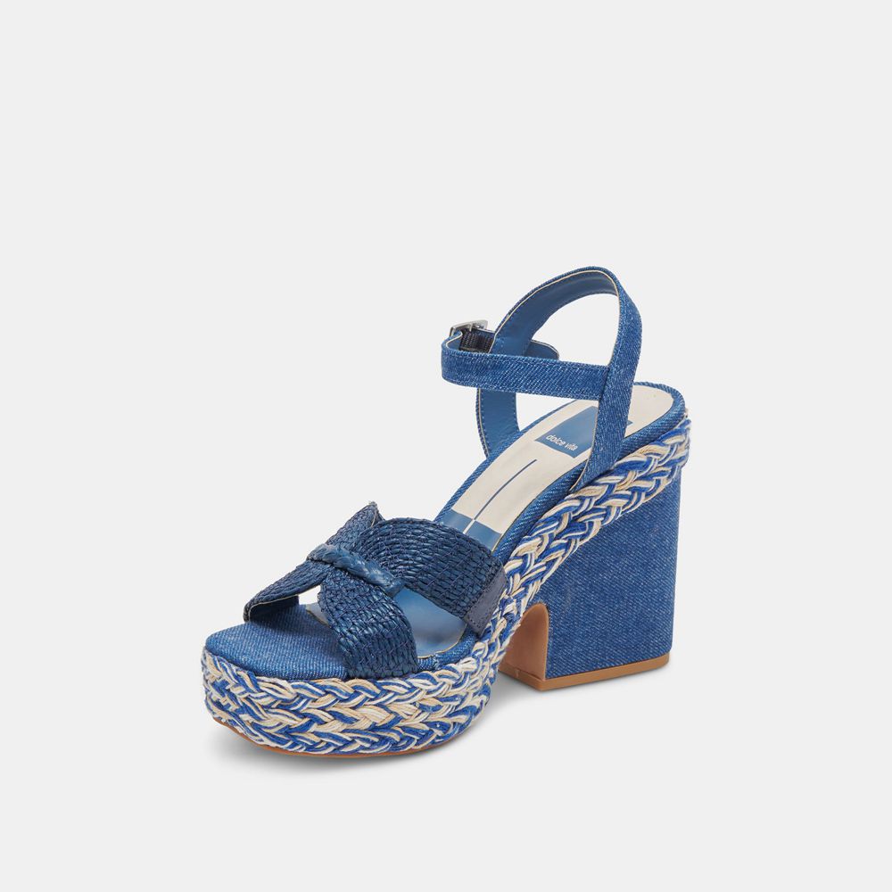 Dolce Vita Cale Denim Women Heels Blue | US-605728WRD