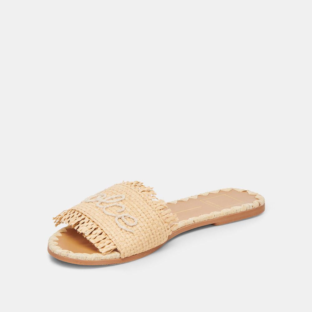 Dolce Vita Camino Raffia Women Sandals Light Brown | US-823764GBN