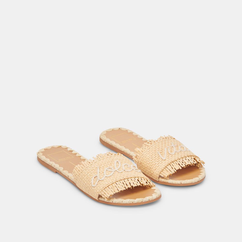 Dolce Vita Camino Raffia Women Sandals Light Brown | US-823764GBN