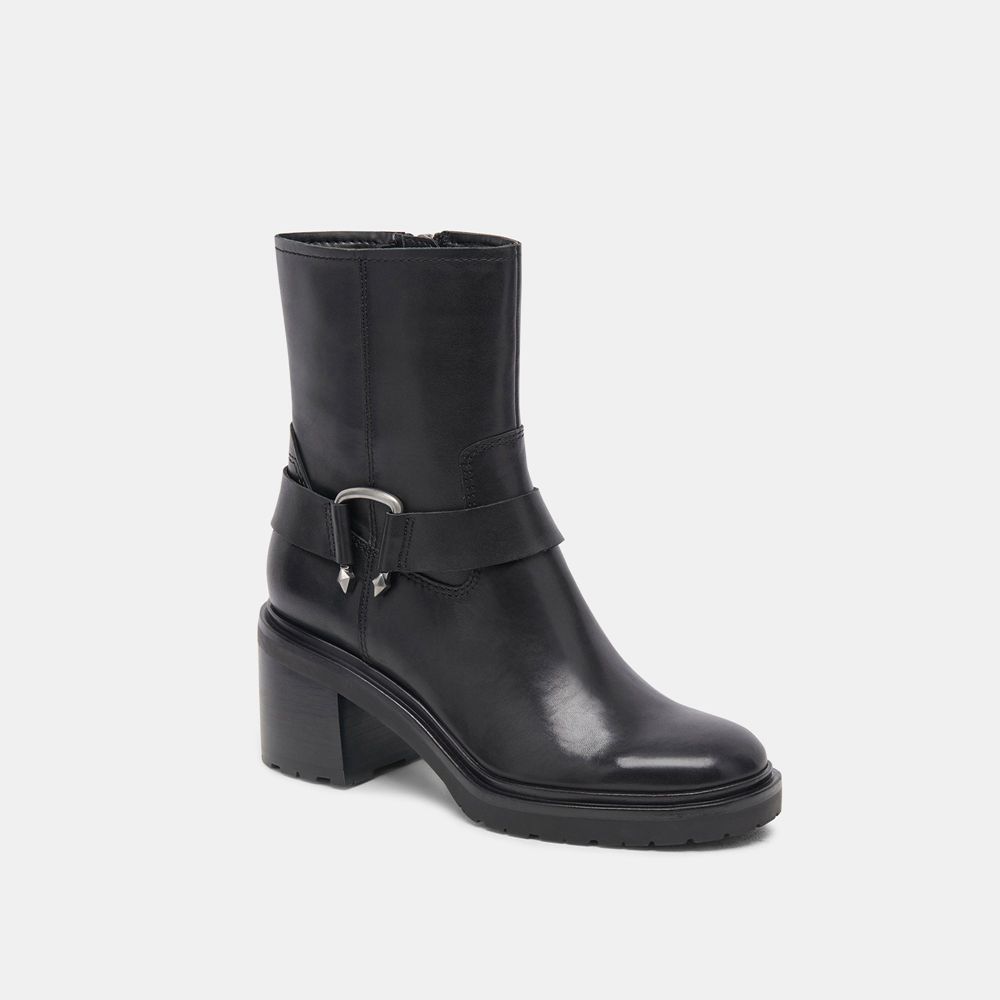 Dolce Vita Camros Leather Women Boots Black | US-158426KCF